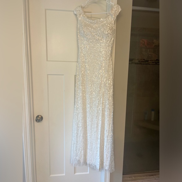 WHITE SEQUIN DRESS - Picture 3 of 5